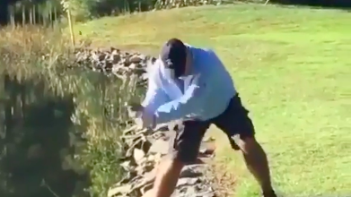 Golf rules: What happened to this player who hit his ball down his own jumper?